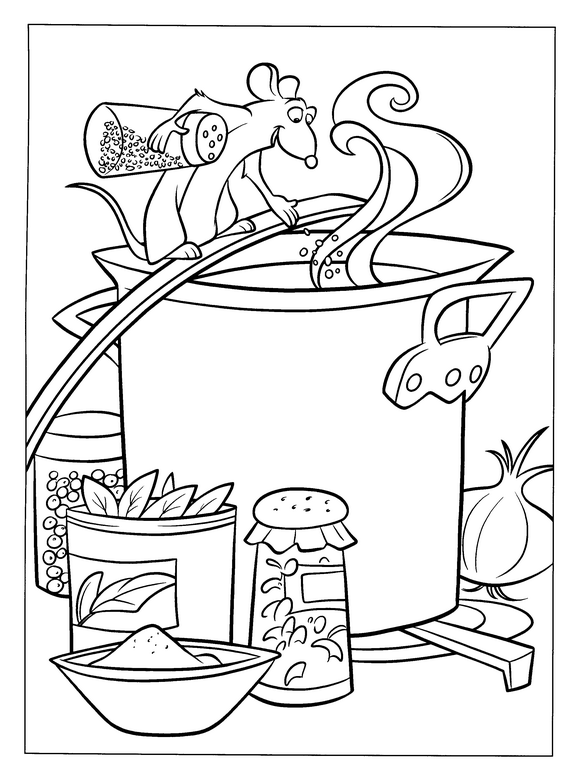 Plansa de colorat cu Ratatouille 11 3